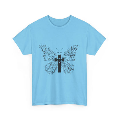 Inspirational Butterfly Unisex Heavy Cotton Tee - Love and Hope Design