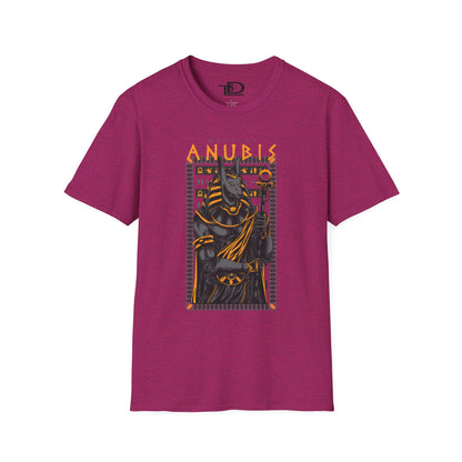 Anubis Unisex Softstyle T-Shirt, Egyptian Mythology Tee, Graphic Tee, Casual Wear for Fans, Gift for Halloween or Birthdays