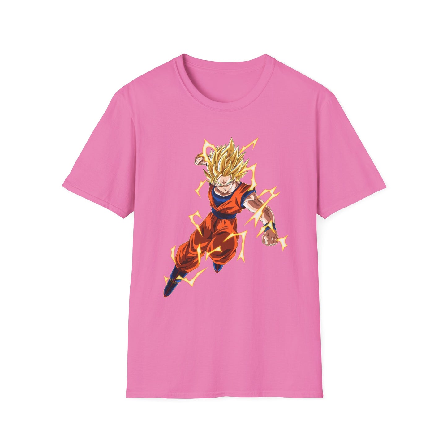 Super Saiyan Goku Unisex Softstyle T-Shirt, Anime Shirt, Dragon Ball Z Tee, Gift for Fans, Streetwear Apparel