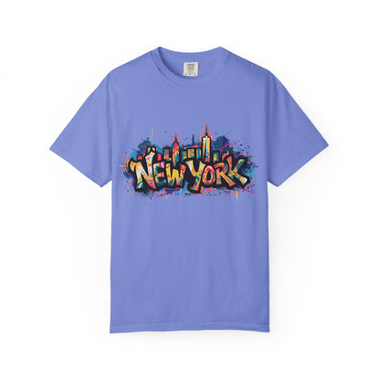 Colorful New York Graffiti T-Shirt, Streetwear Tee, City Vibe Shirt, Travel Souvenir Gift, Urban Fashion, Summer Outfit