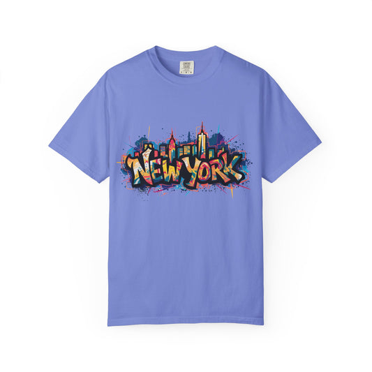 Colorful New York Graffiti T-Shirt, Streetwear Tee, City Vibe Shirt, Travel Souvenir Gift, Urban Fashion, Summer Outfit