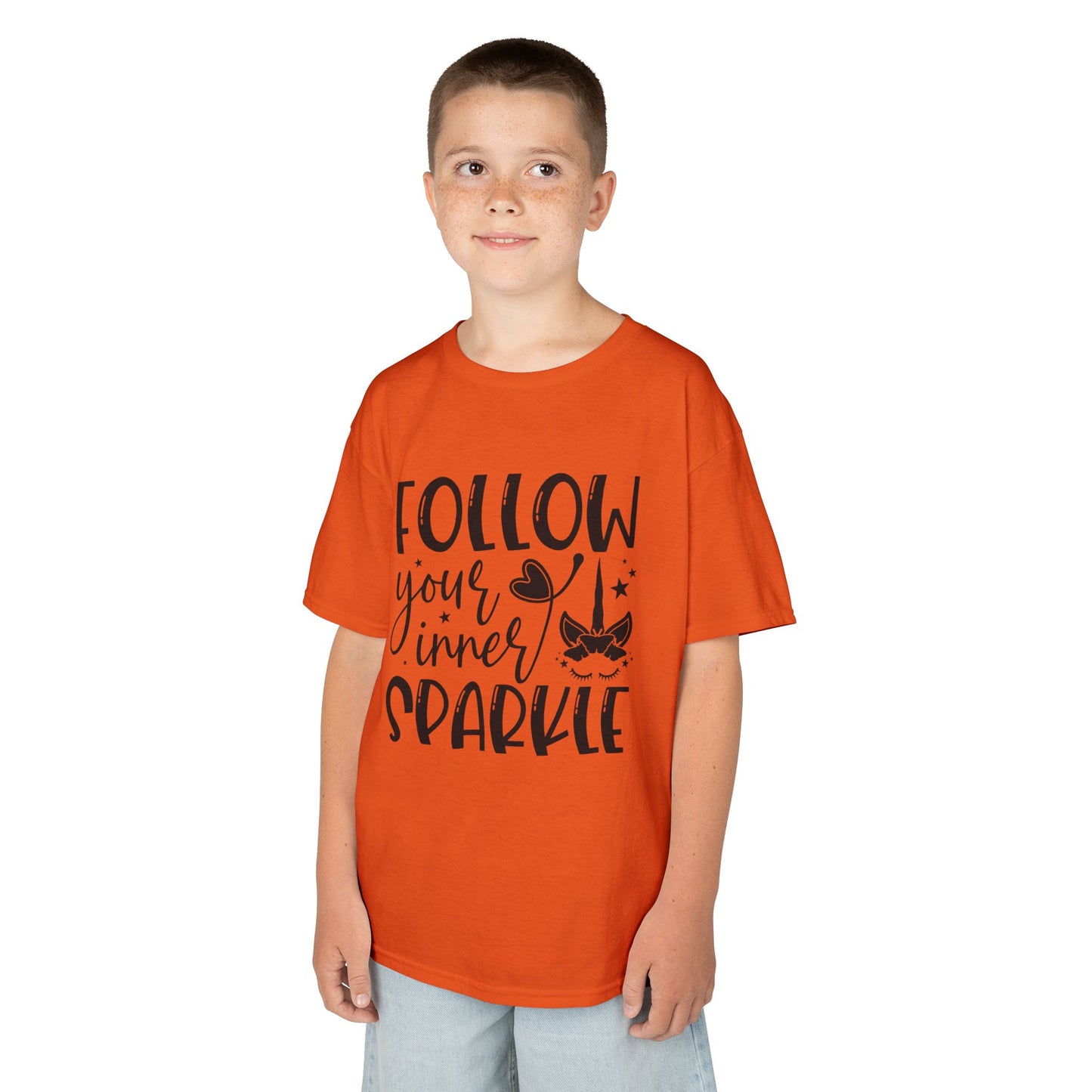Kids Heavy Cotton™ Tee - Follow Your Inner Sparkle T-Shirt for Creative Kids