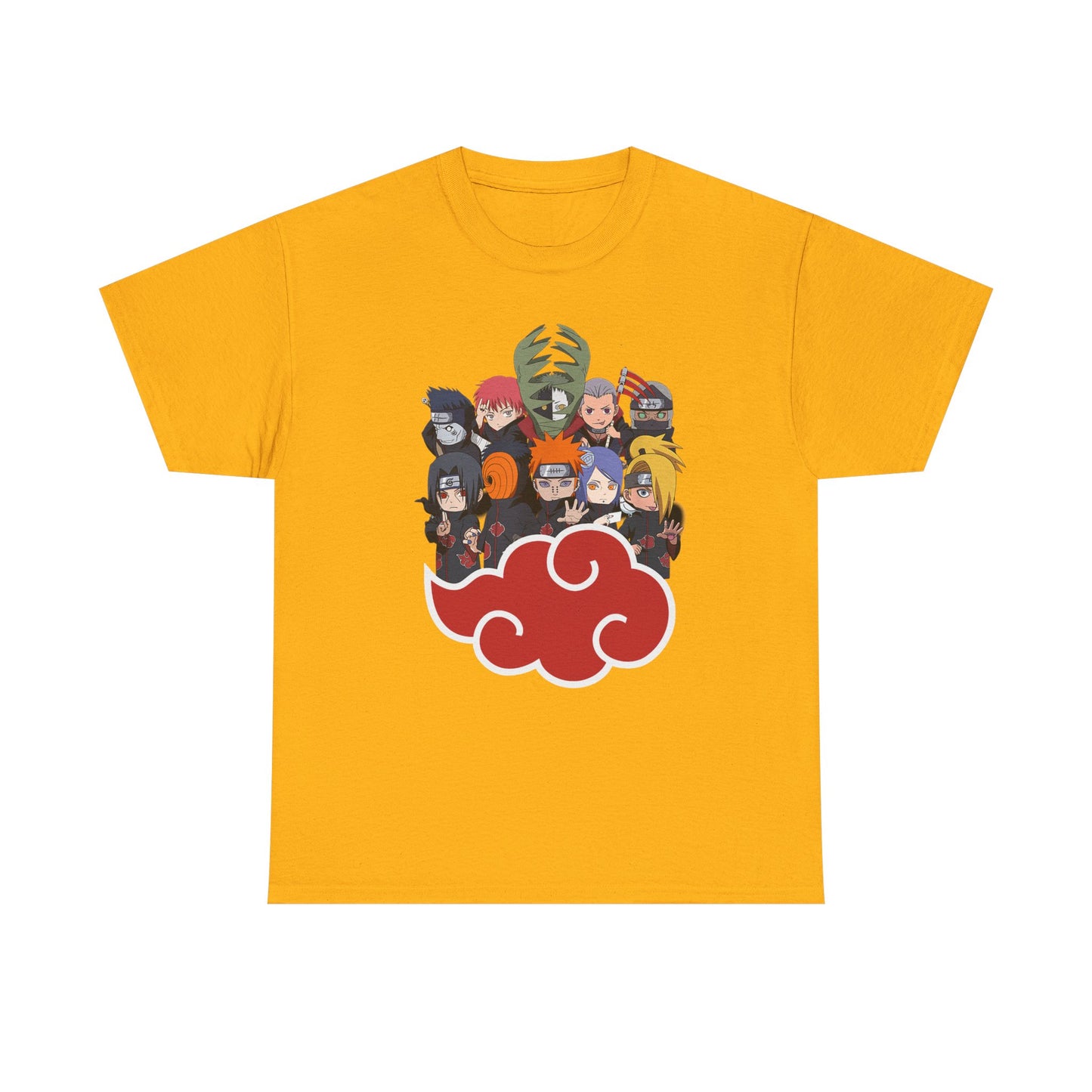 Anime-Inspired Unisex Heavy Cotton Tee - Naruto Characters Design