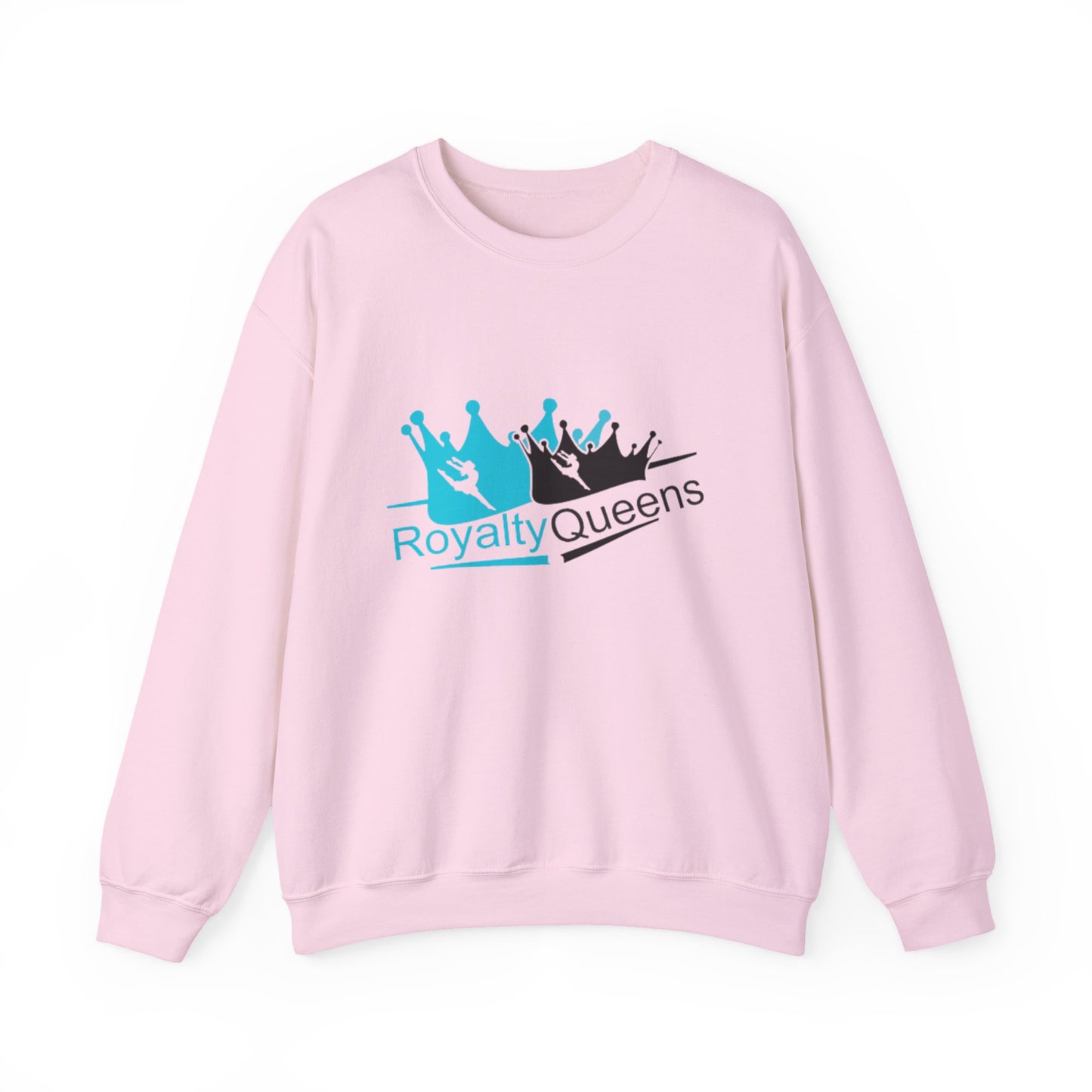 Crewneck Sweatshirt - "Royalty Queens" Crown Logo Graphic (Blue & Black)
