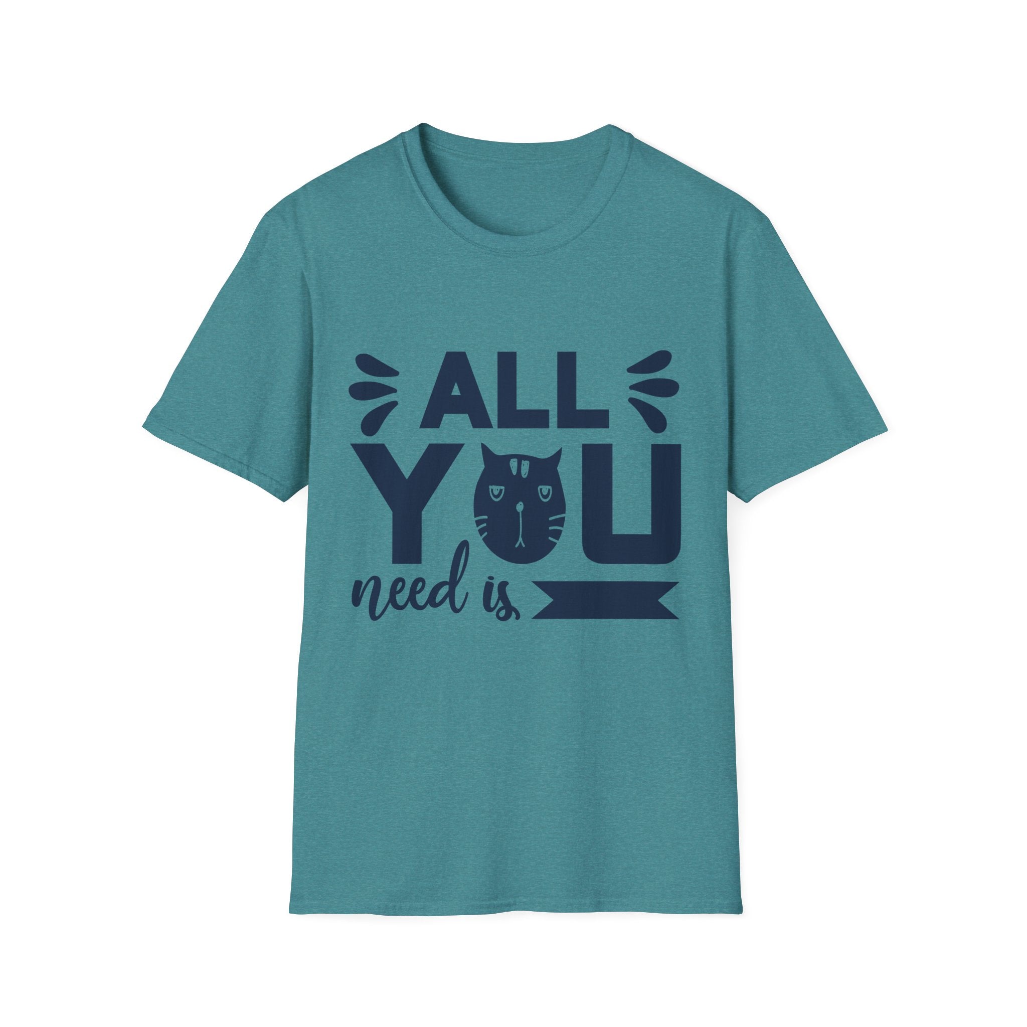 All You Need Is Cat Unisex Softstyle T-Shirt | Cute Cat Lover Tee, Gift for Pet Owners, Funny Cat T-Shirt, Cat-Themed Apparel, Birthday Gift