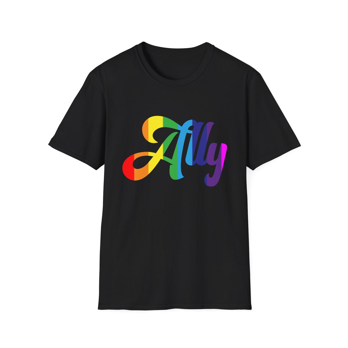 Pride Ally T-Shirt, Unisex Tee for LGBTQ+ Support, Softstyle Shirt for Everyday Wear, Gift for Allies