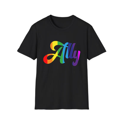 Pride Ally T-Shirt, Unisex Tee for LGBTQ+ Support, Softstyle Shirt for Everyday Wear, Gift for Allies
