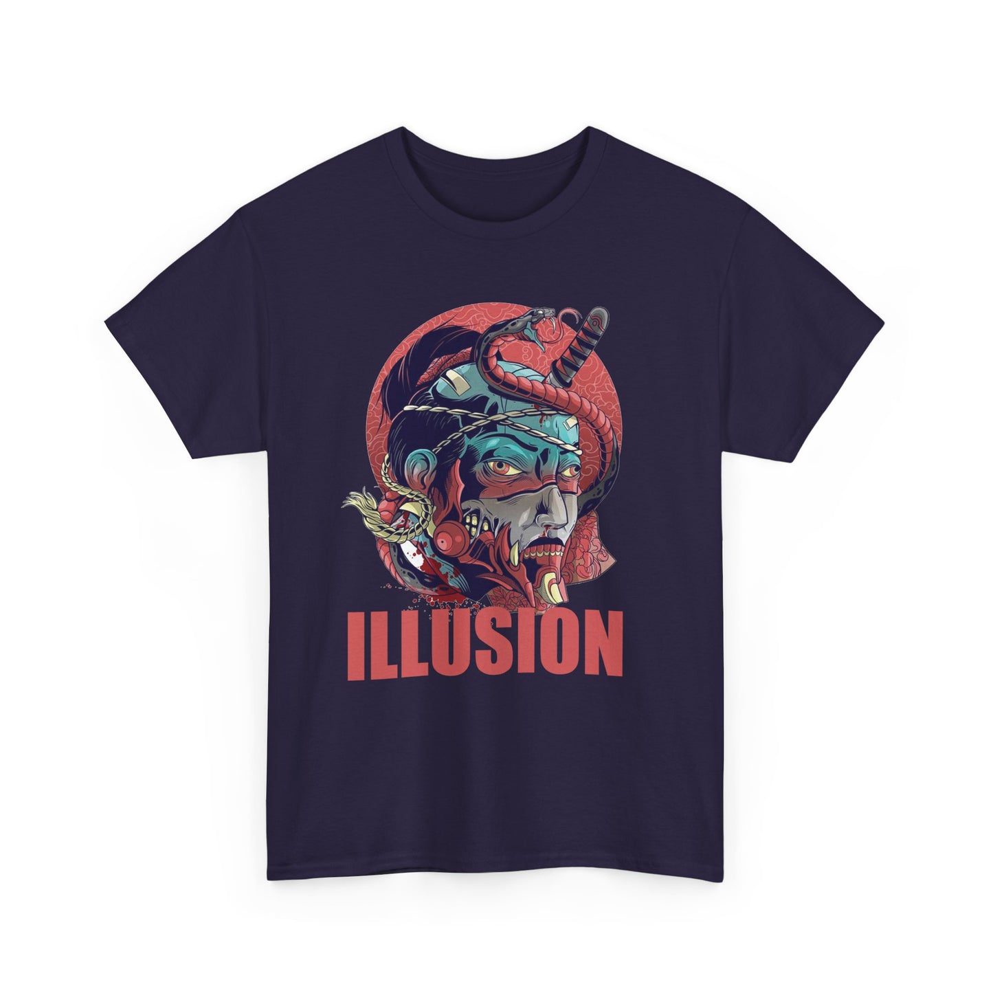 Artistic Unisex Heavy Cotton Tee - 'ILLUSION' Graphic Design