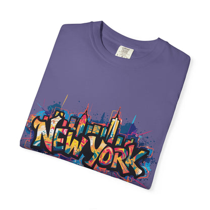 Colorful New York Graffiti T-Shirt, Streetwear Tee, City Vibe Shirt, Travel Souvenir Gift, Urban Fashion, Summer Outfit