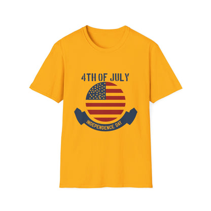 4th of July Unisex Softstyle T-Shirt, Independence Day Tee, Patriotic Shirt, July 4th Celebration Apparel, Summer BBQ Top