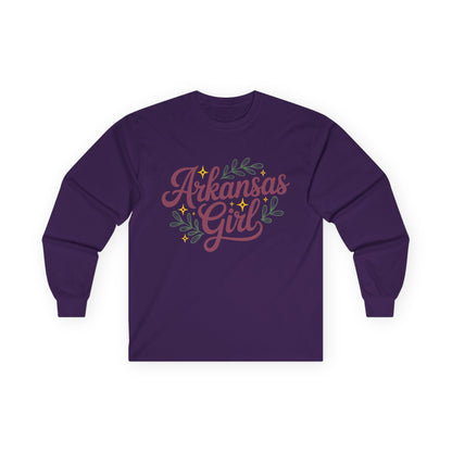 Arkansas Girl Long Sleeve Tee — Floral State Pride Shirt