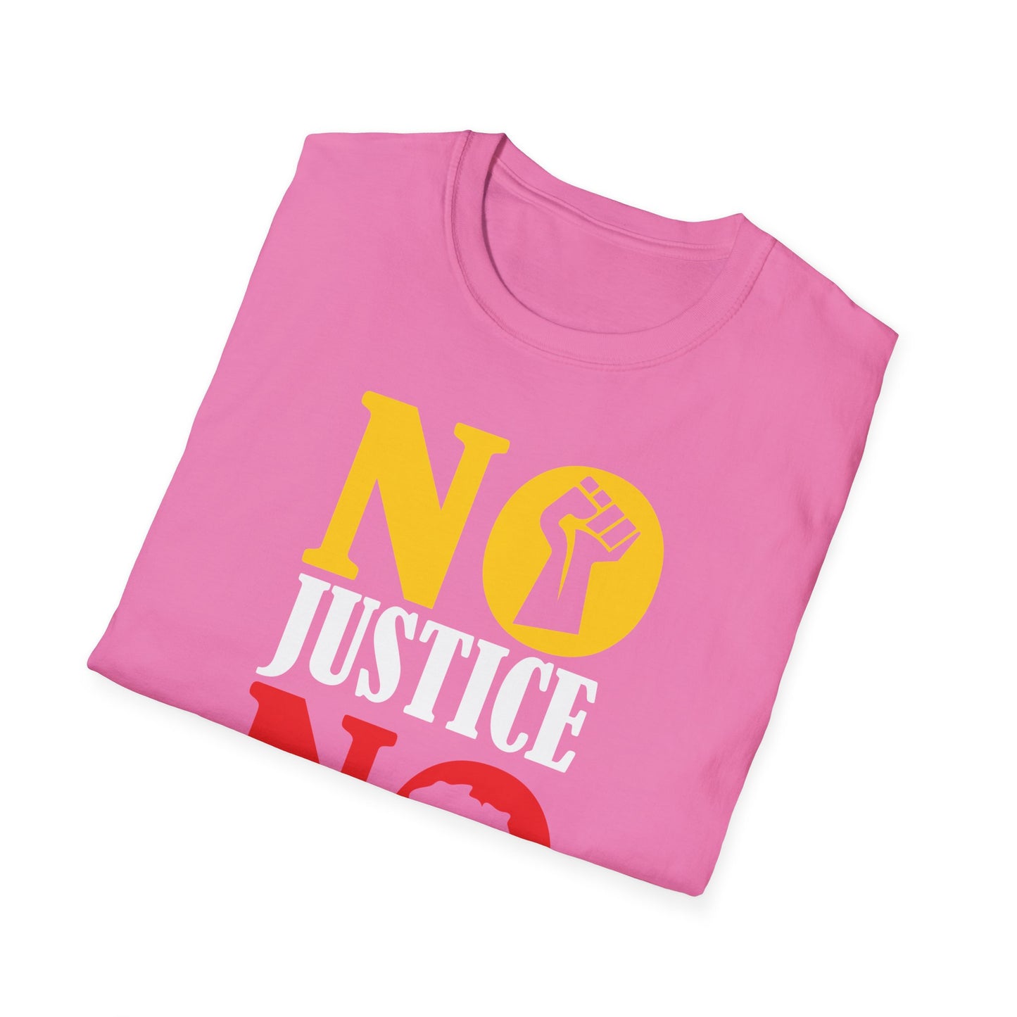 Justice No Peace T-Shirt | Unisex Softstyle Tee | Activism Apparel | Social Justice Gift | Orange Protest Shirt | Statement Tee