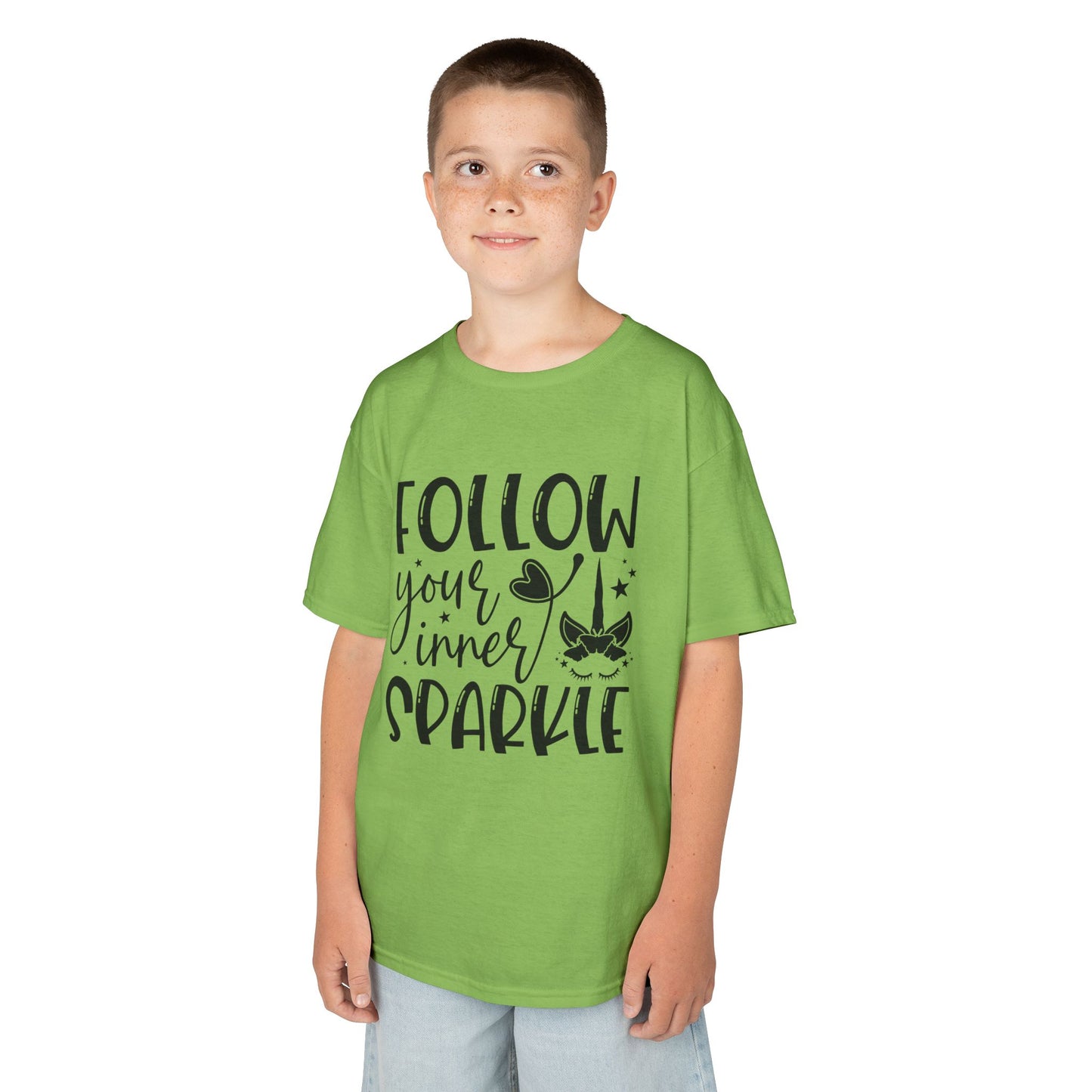Kids Heavy Cotton™ Tee - Follow Your Inner Sparkle T-Shirt for Creative Kids