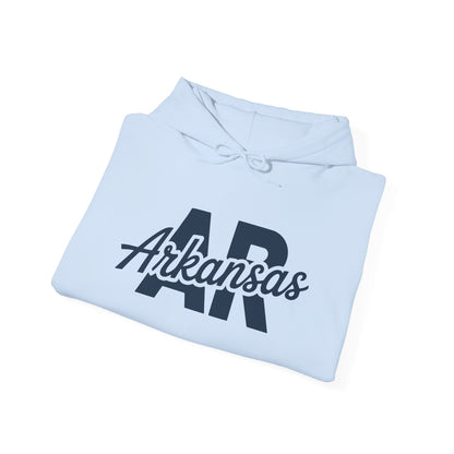 Arkansas AR Script Hoodie — Retro State Pride Pullover