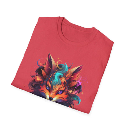 Colorful Fox Illustration Unisex T-Shirt - Vibrant Art Tee