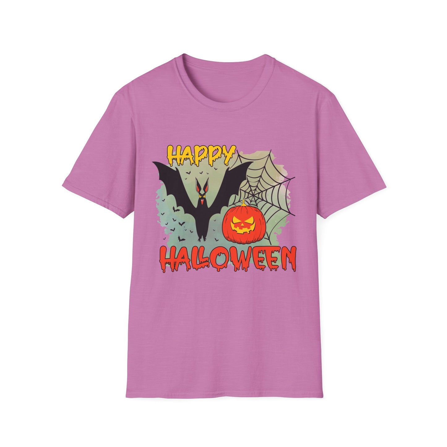 Happy Halloween Unisex Softstyle T-Shirt, Spooky Shirt, Halloween Tee, Fall Fashion, Trick or Treat Apparel