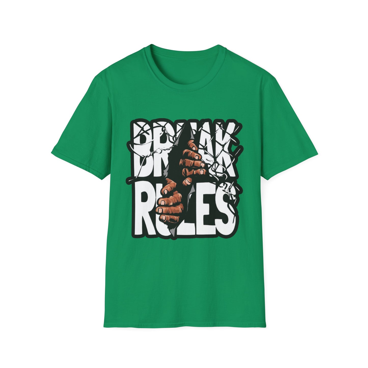 Break Rules Unisex Softstyle T-Shirt - Casual Streetwear Tee for Rebels