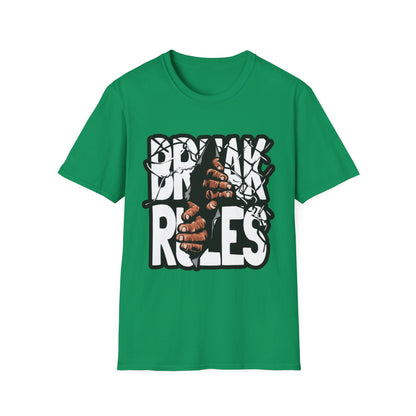 Break Rules Unisex Softstyle T-Shirt - Casual Streetwear Tee for Rebels