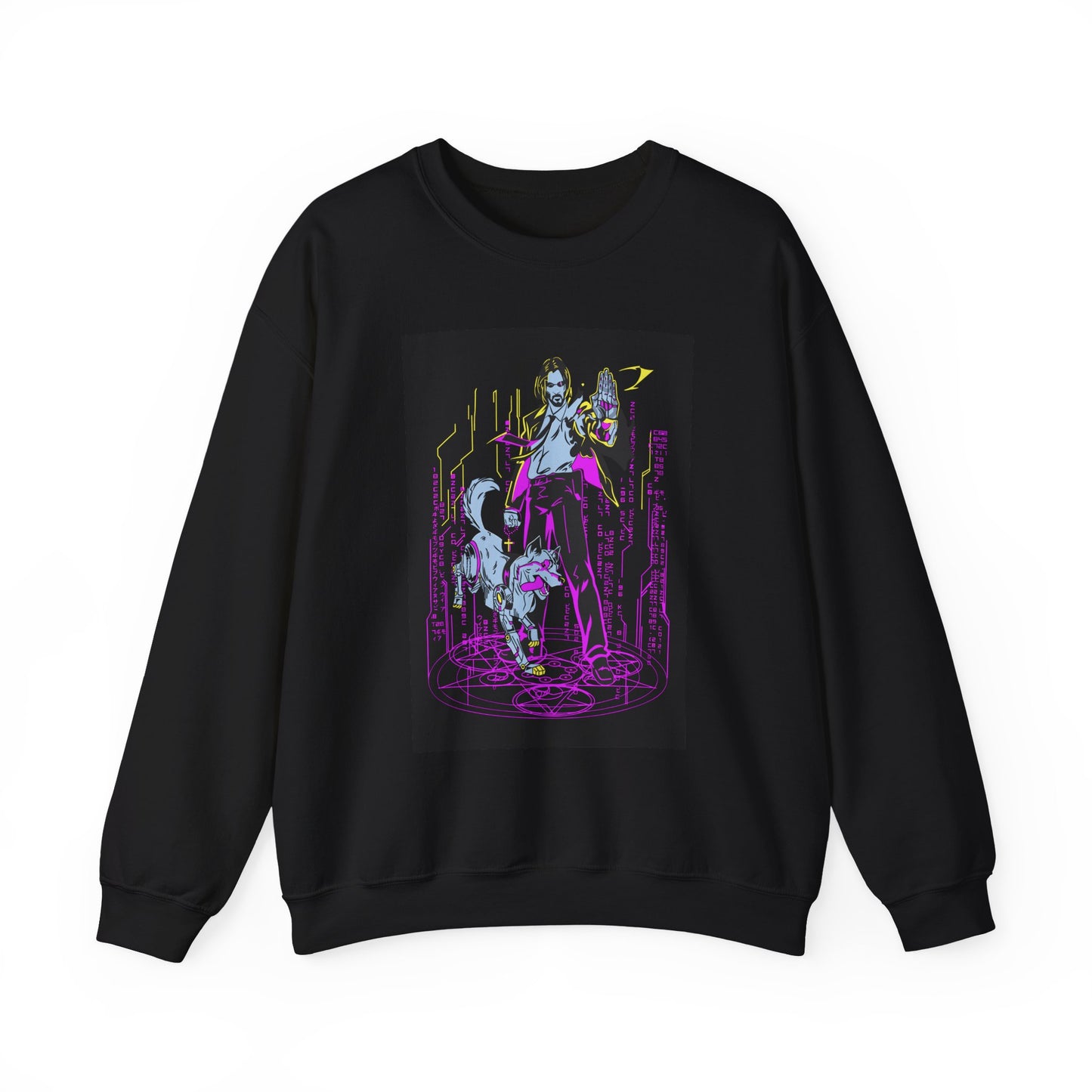 Crewneck Sweatshirt — Neon Cyberpunk Samurai Graphic