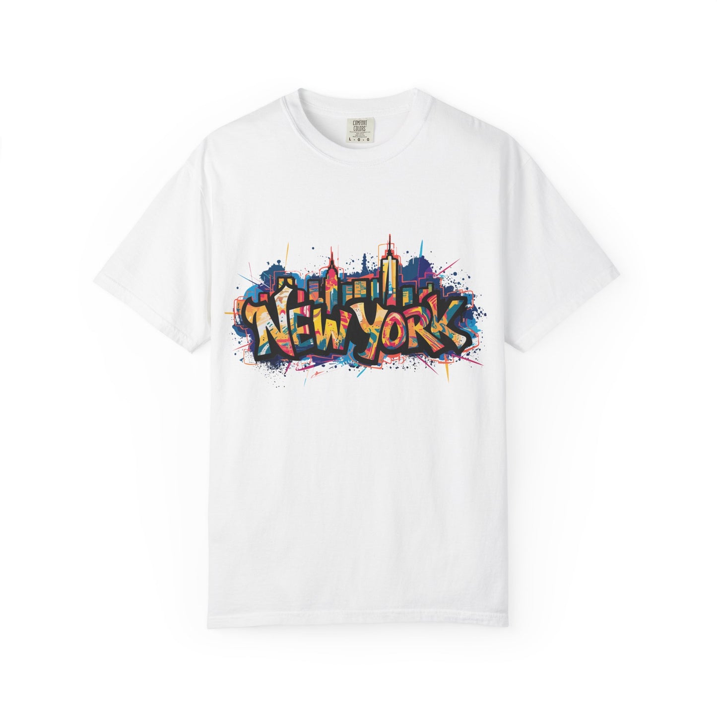 Colorful New York Graffiti T-Shirt, Streetwear Tee, City Vibe Shirt, Travel Souvenir Gift, Urban Fashion, Summer Outfit