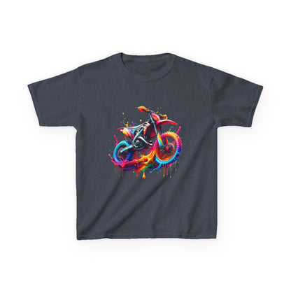 Kids' Motorcycle Graphic Tee - Vibrant Splash Design
