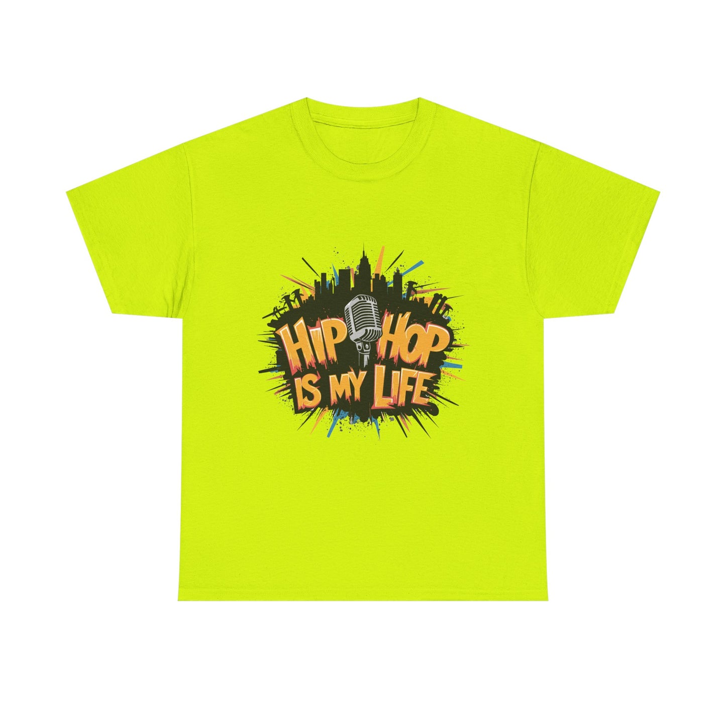 Hip Hop Is My Life Unisex Heavy Cotton Tee, Music Lover Gift, Streetwear T-Shirt, Cool Graphic Tee, Youthful Style, Everyday Casual Wear