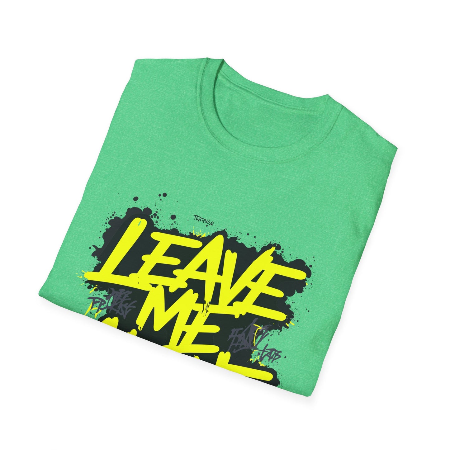 Unisex Softstyle T-Shirt with 'Leave Me Alone' Design - Funny Gift, Casual Wear, Relaxation, Self-Care, Gifts for Introverts