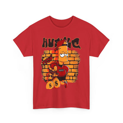 Hustle Graphic Tee - Unisex Heavy Cotton T-Shirt with Bart Design