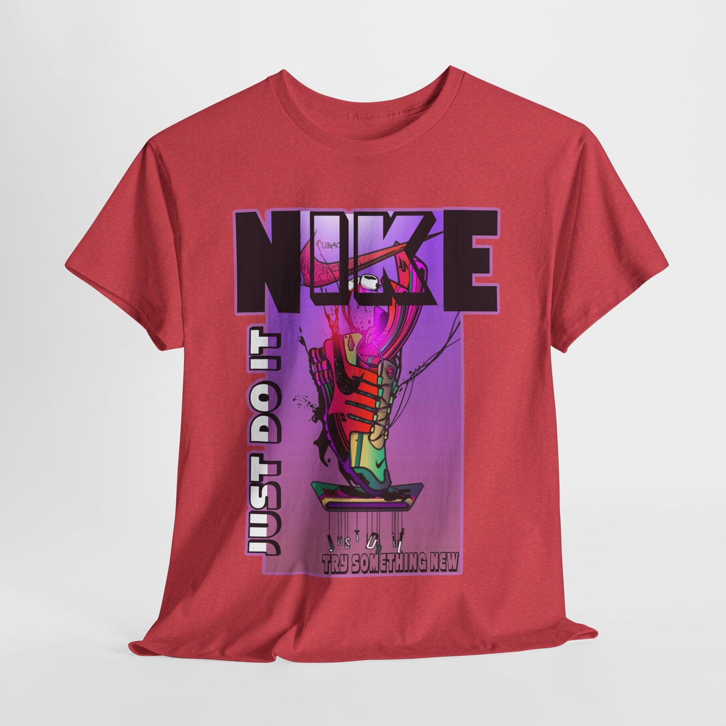Vintage-Style Nike Unisex Heavy Cotton Tee - Just Do It Graphic Shirt