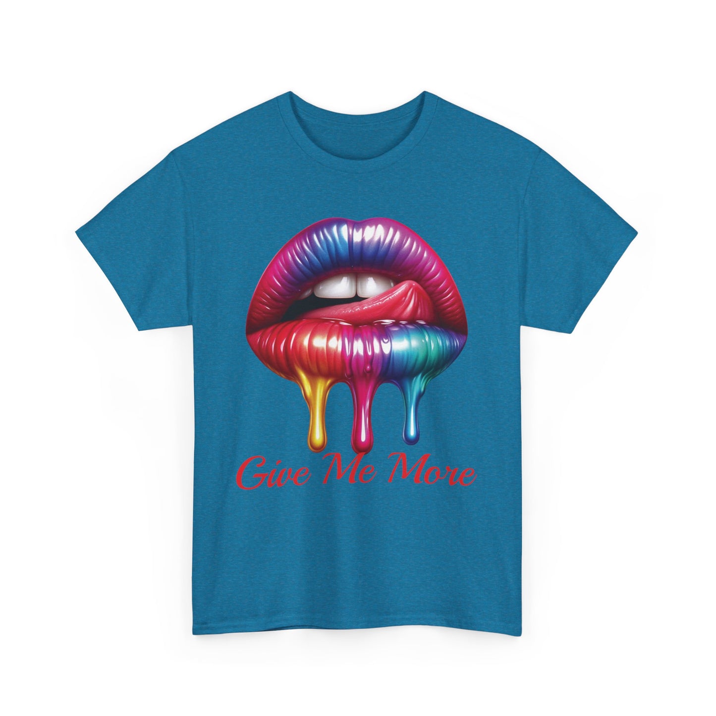 Rainbow Lips Graphic Unisex Heavy Cotton Tee - "Give Me More"