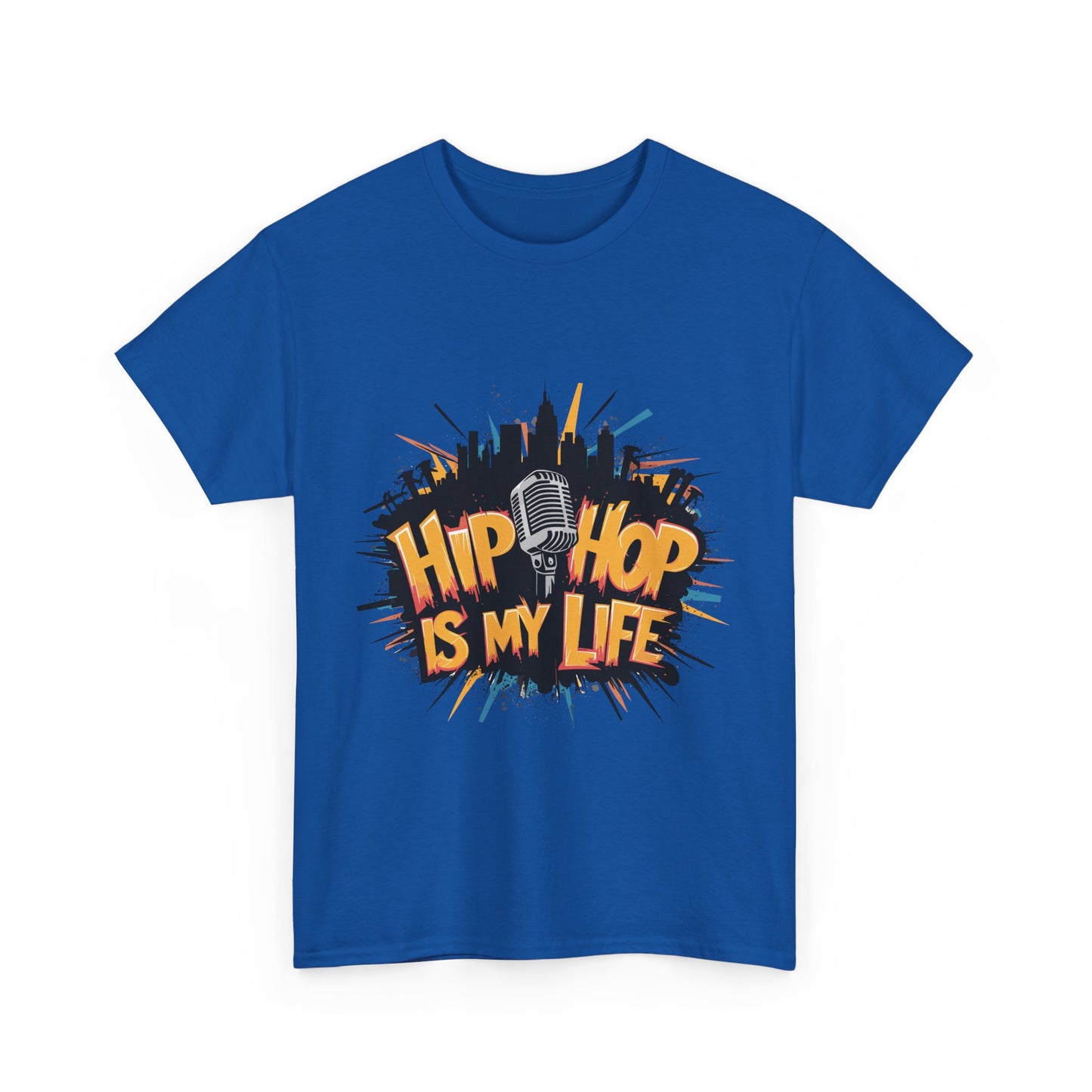 Hip Hop Is My Life Unisex Heavy Cotton Tee, Music Lover Gift, Streetwear T-Shirt, Cool Graphic Tee, Youthful Style, Everyday Casual Wear