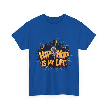 Hip Hop Is My Life Unisex Heavy Cotton Tee, Music Lover Gift, Streetwear T-Shirt, Cool Graphic Tee, Youthful Style, Everyday Casual Wear
