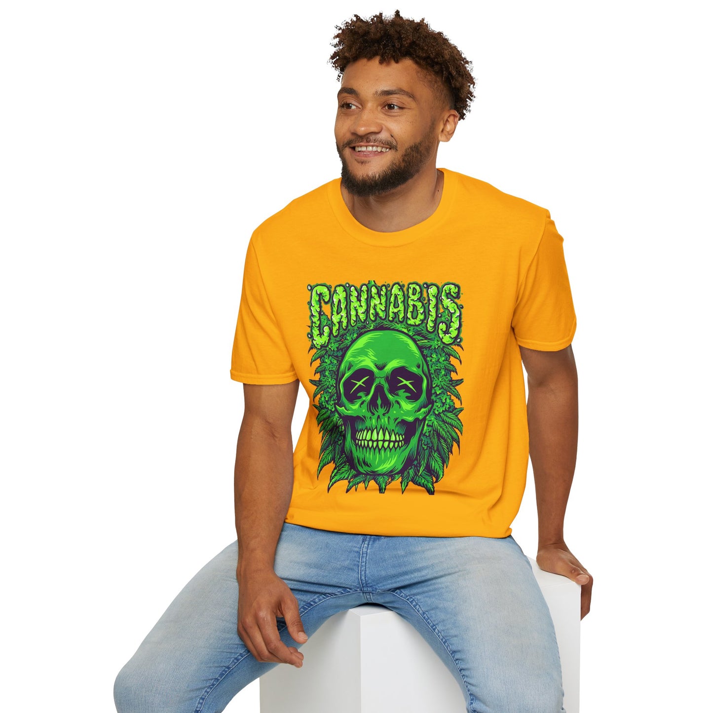 Green Skull Cannabis Unisex T-Shirt – Perfect for Stoner Culture and Everyday Wear