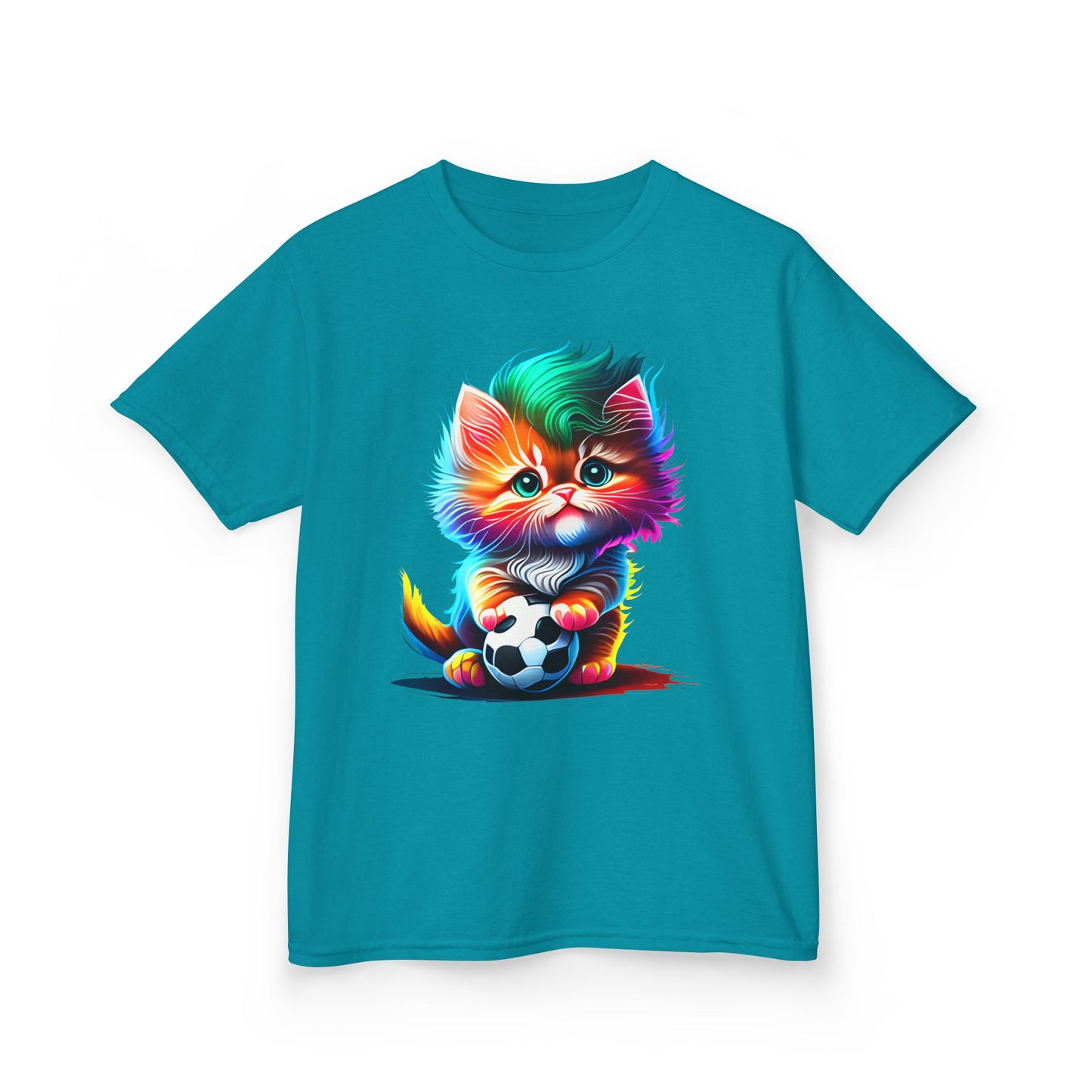 Colorful Cat Soccer Kids Heavy Cotton™ Tee