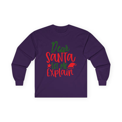 Unisex Holiday Long Sleeve Tee - Perfect for Christmas, Family Gatherings, Fun Gift, Cozy Winter Wear, Dear Santa Design