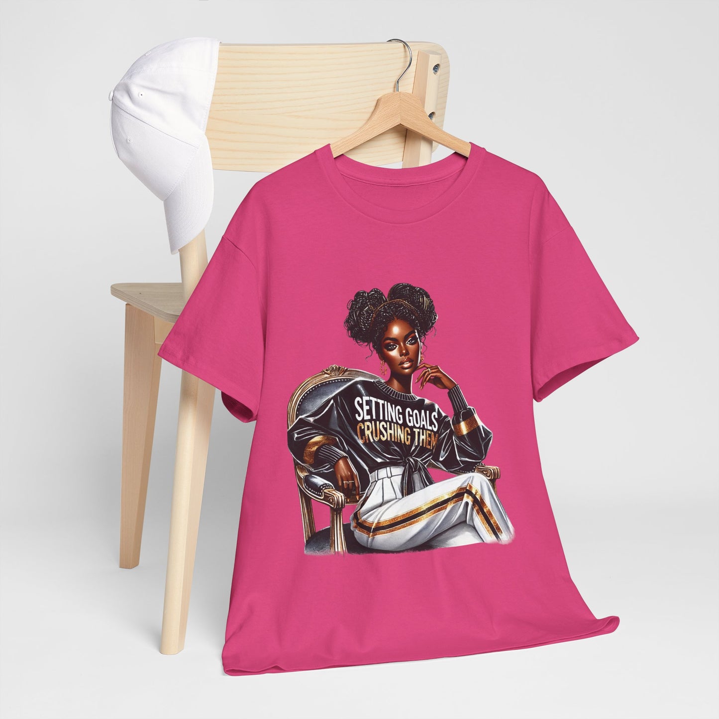 Motivational Tee - Setting Goals & Crushing Them - Unisex Heavy Cotton Shirt