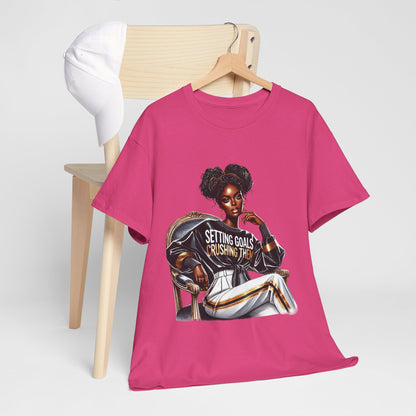 Motivational Tee - Setting Goals & Crushing Them - Unisex Heavy Cotton Shirt