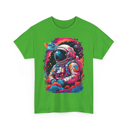 Cosmic Astronaut Unisex Heavy Cotton Tee - Galaxy Graphic T-Shirt