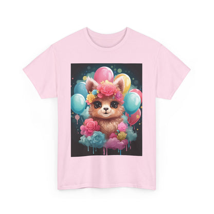 Cute Floral Dog Unisex Heavy Cotton Tee - Perfect for Dog Lovers!