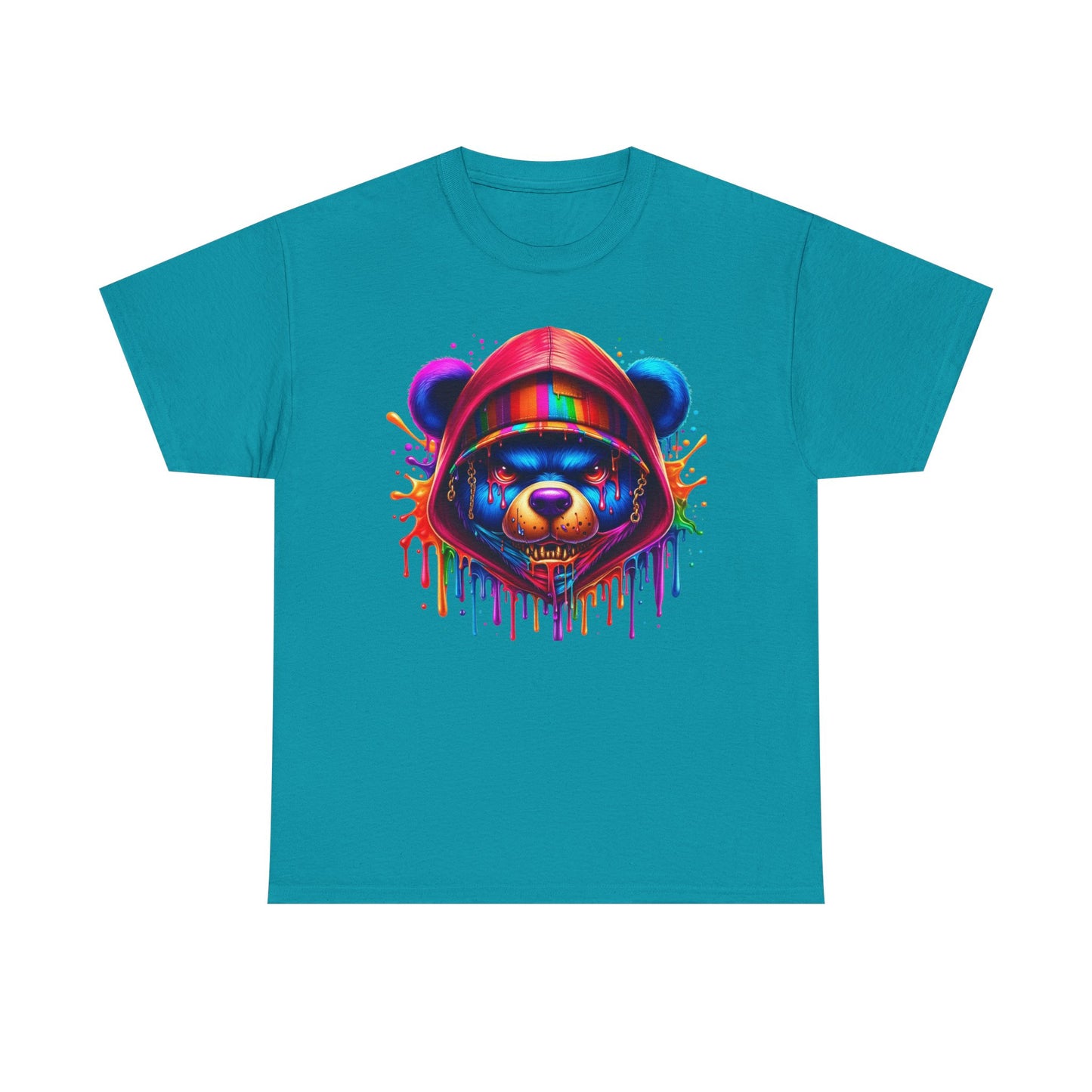 Colorful Graffiti Bear Unisex Heavy Cotton Tee