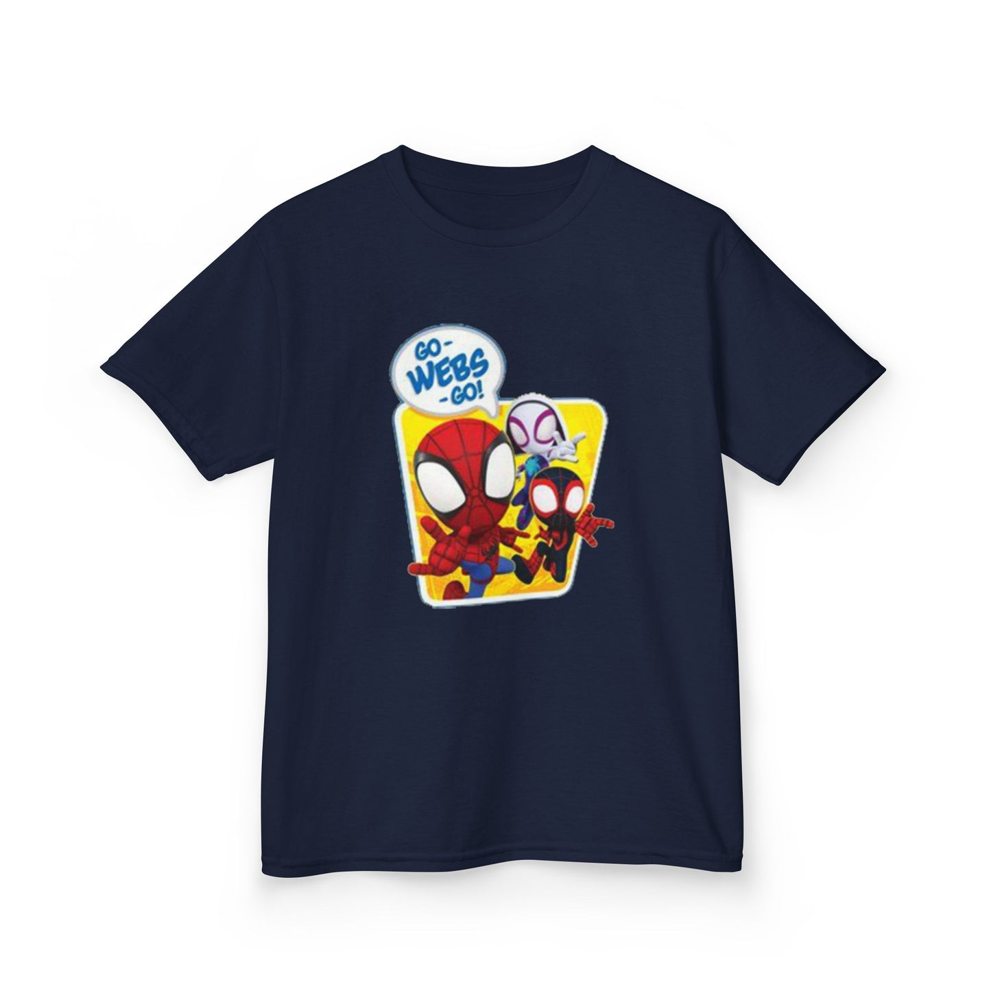 Spiderman Kids Heavy Cotton Tee - Playful Superhero Shirt for Young Fans