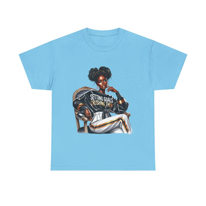Motivational Tee - Setting Goals & Crushing Them - Unisex Heavy Cotton Shirt