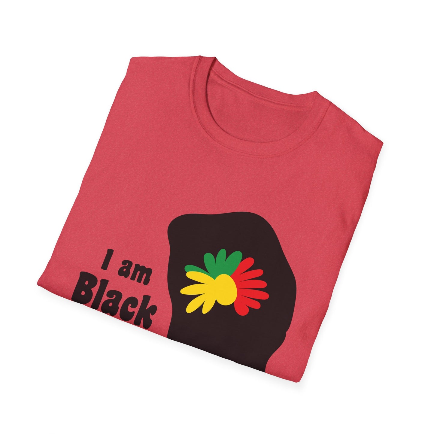 I Am Black History Unisex Softstyle T-Shirt | Black History Month Gift, Empowerment Shirt, Cultural Pride Tee, Education Awareness