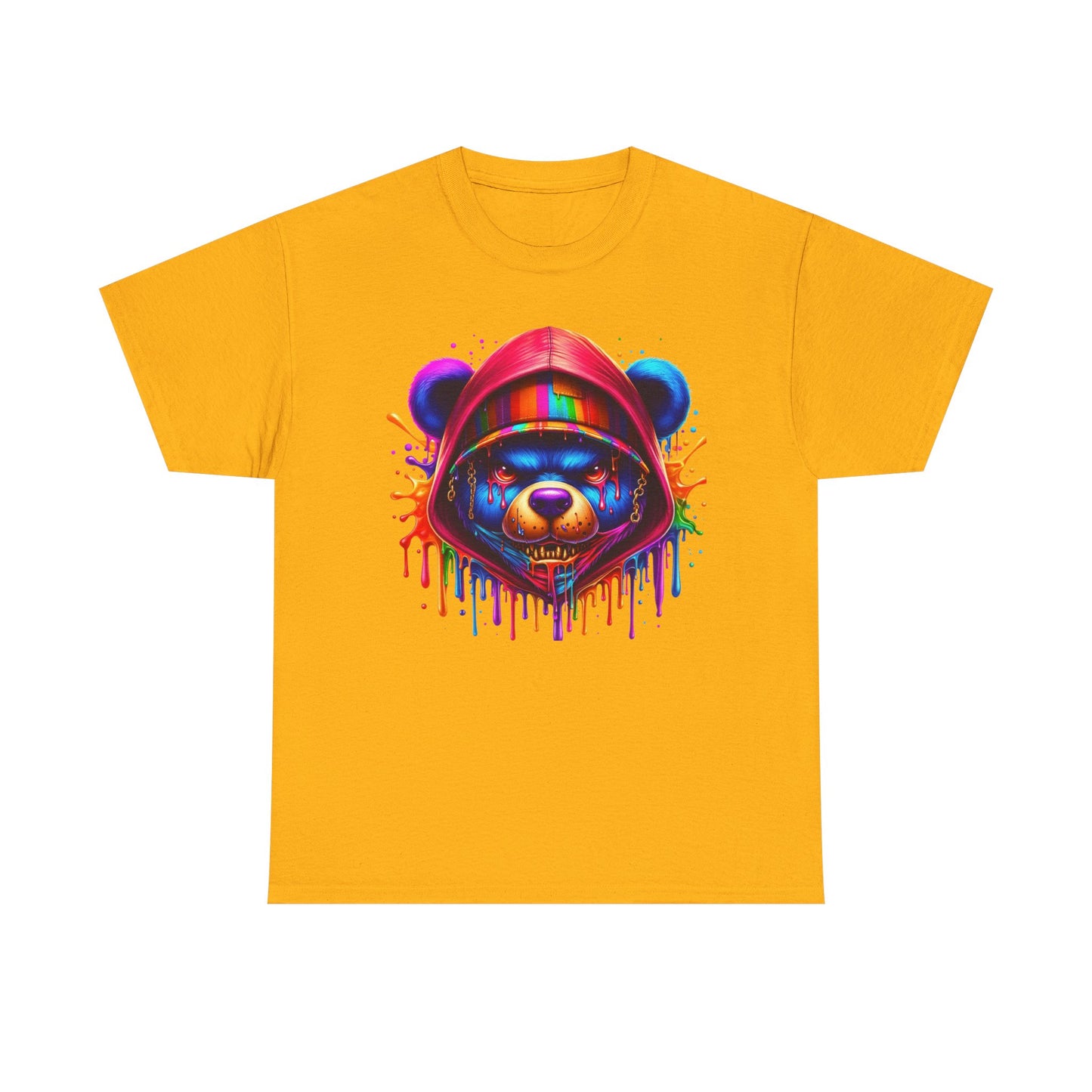 Colorful Graffiti Bear Unisex Heavy Cotton Tee