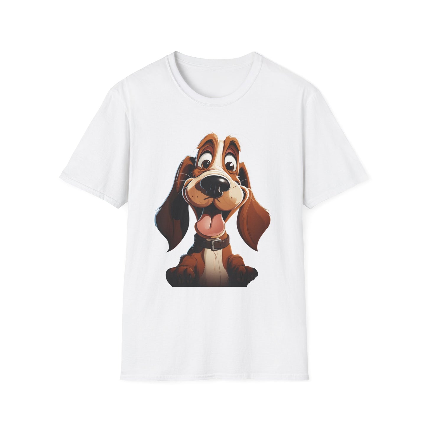 Cute Cartoon Dog Unisex Softstyle T-Shirt - Perfect for Pet Lovers