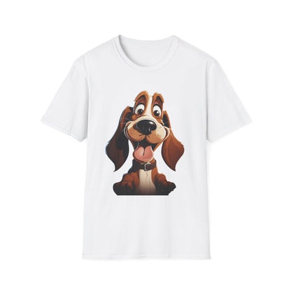 Cute Cartoon Dog Unisex Softstyle T-Shirt - Perfect for Pet Lovers
