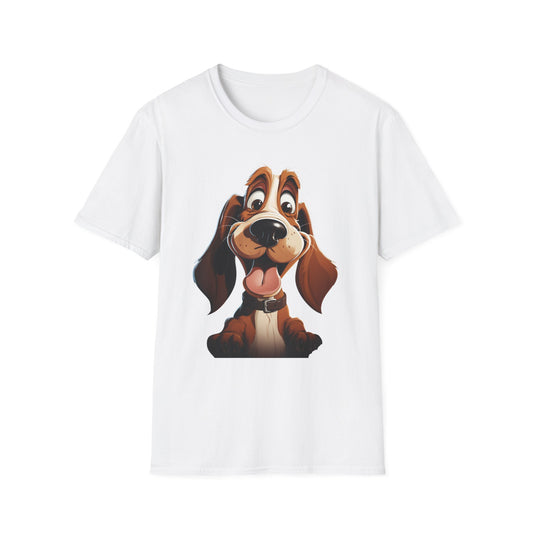 Cute Cartoon Dog Unisex Softstyle T-Shirt - Perfect for Pet Lovers