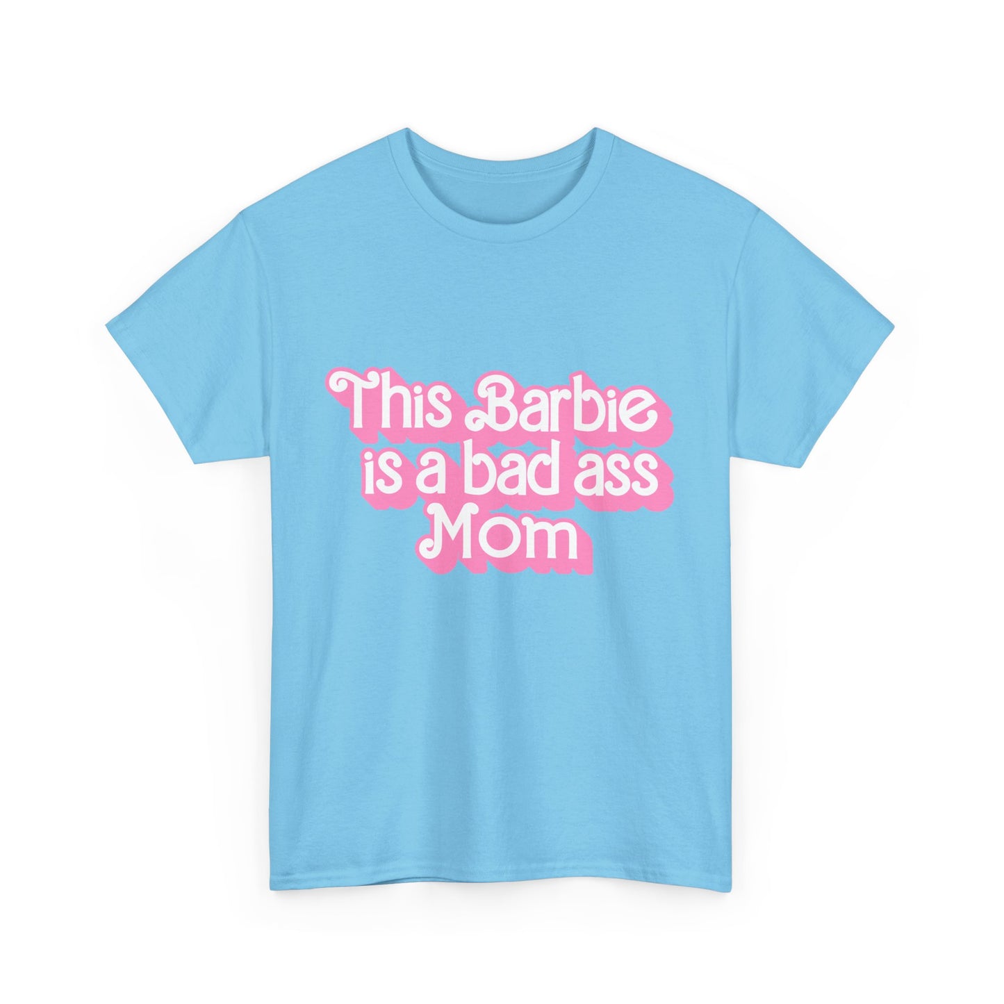 Bad Ass Mom Unisex Heavy Cotton Tee - Fun, Stylish Tee for Moms - Cute Gift for Mother's Day & Birthdays