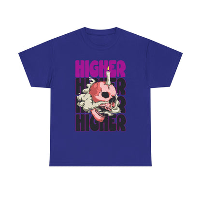 Skull Graphic Tee - "Higher" Unisex Heavy Cotton T-Shirt