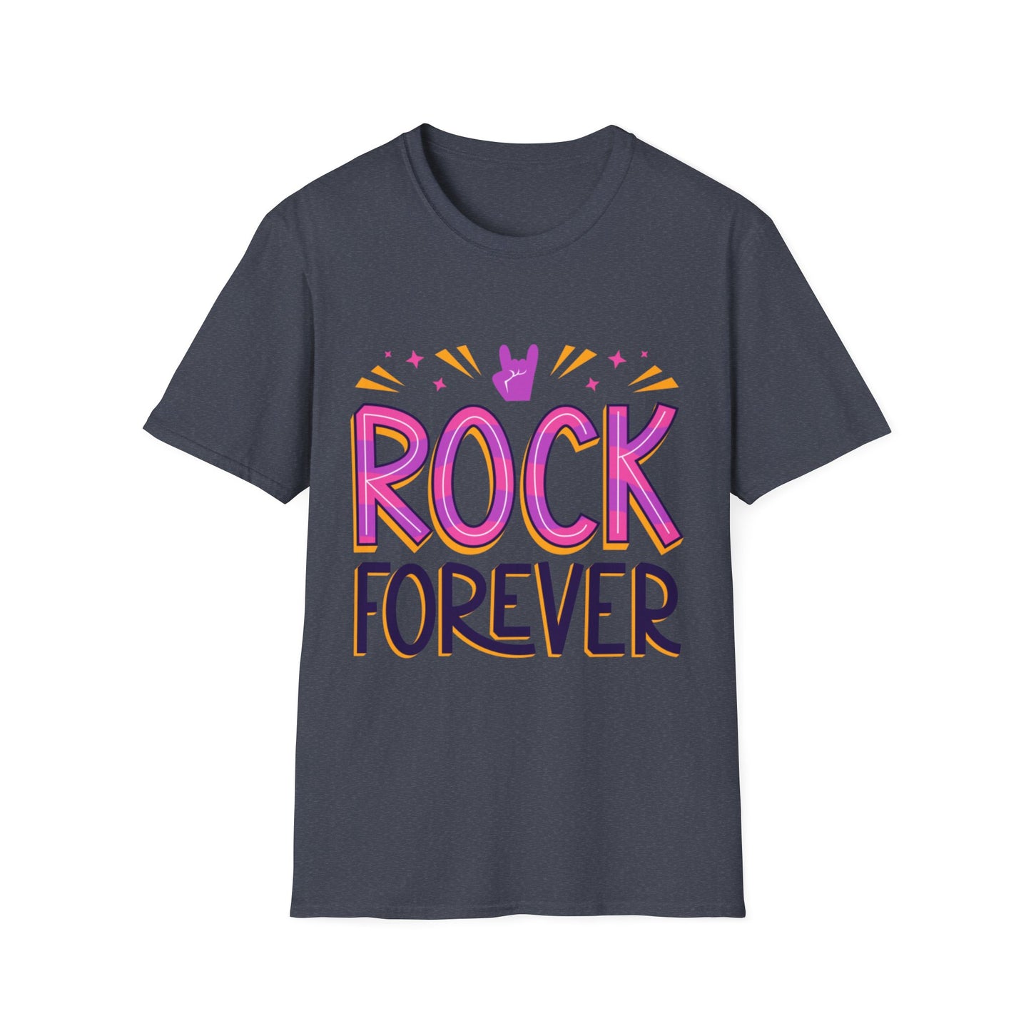 Rock Forever Unisex Softstyle T-Shirt, Music Lover Tee, Gift for Musicians, Festival Apparel, Rock Band T-Shirt